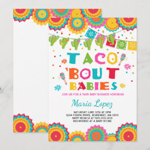 Invitación Twin Fiesta Baby Shower invita a Taco sobre bebés