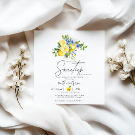 Invitación Twin Lemon Blue Citrus Fruit Summer Baby Shower