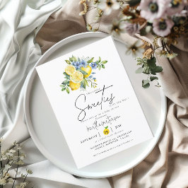 Invitación Twin Lemon Blue Citrus Fruit Summer Baby Shower