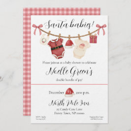 Invitación Twin Santa Babies Baby Shower