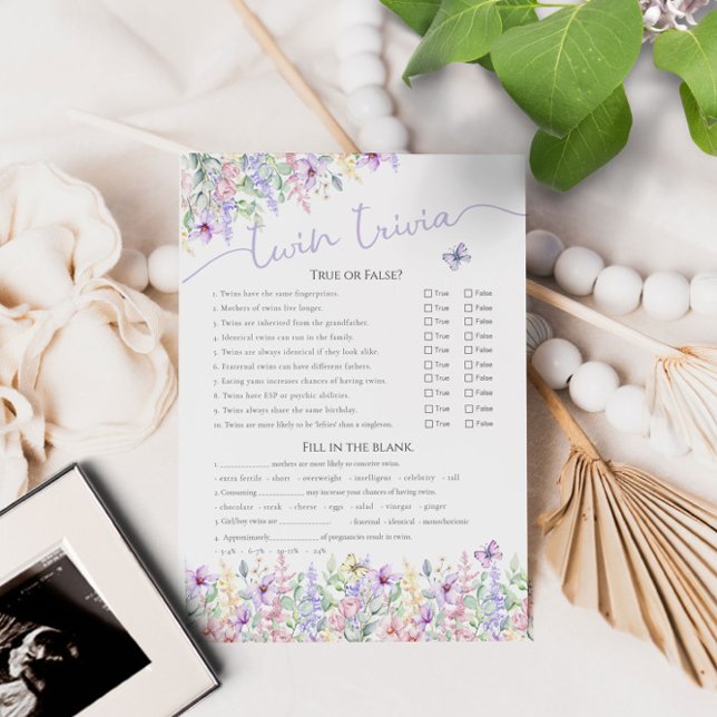Invitación Twin Trivia Juego de Jardín de Mariposa de Flor Si (Subido por el creador)