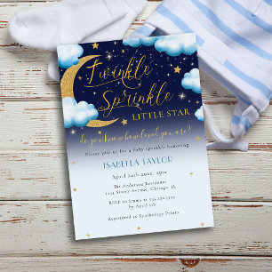 Invitación Twinkle Estrella Azul Niño Espolvoroso