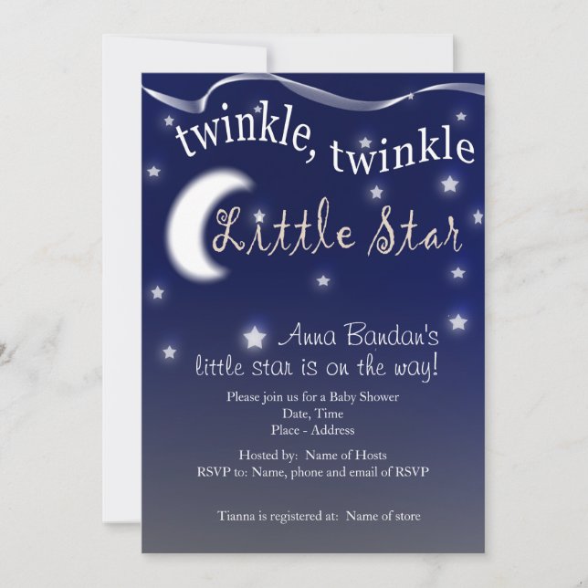 Invitación Twinkle, gilipollas, pequeña estrella (Anverso)