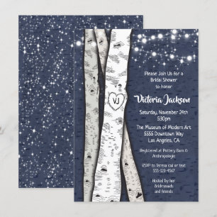 Invitación Twinkle iluminan ducha de novia por la noche de ár