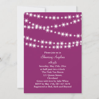 Invitación Twinkle Lights Bridal Shower Invite (magenta)
