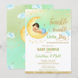 Invitación Twinkle Little Star Baby Shower Gender Neutral