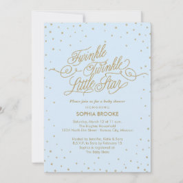 Invitación Twinkle Little Star Blue Baby Boy Shower