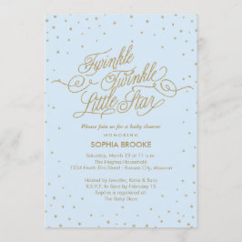 Invitación Twinkle Little Star Blue Baby Boy Shower