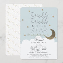 Twinkle Little Star Blue Boy Virtual Baby Shower