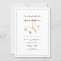 Twinkle Little Star Boho Blue Boy Baby Shower