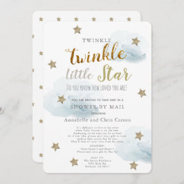 Invitación Twinkle Little Star & Cloud Baby Shower Por Correo