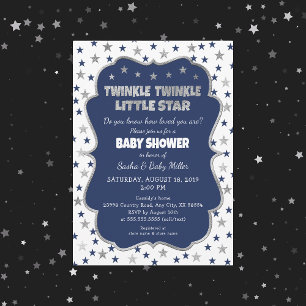 Invitación Twinkle Little Star de la marina Baby S