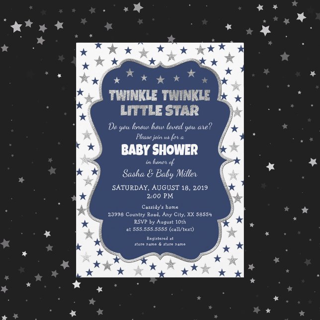 Invitación Twinkle Little Star de la marina Baby S (Subido por el creador)