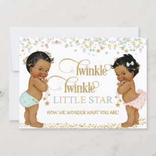 Invitación Twinkle Little Star Étnica del Bebé Neutral