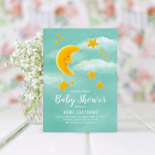 Invitación Twinkle Little Star Moon Cute Invitati Baby Shower