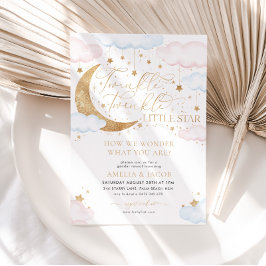 Invitación Twinkle Little Star Pink Blue Gender Revelación