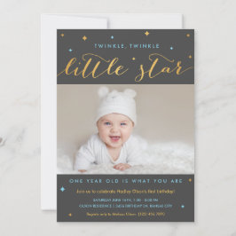 Invitación Twinkle Little Star Primer niño invitado de cumple
