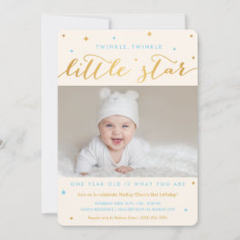 Invitación Twinkle Little Star Primer niño invitado de cumple