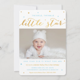 Invitación Twinkle Little Star Primer niño invitado de cumple