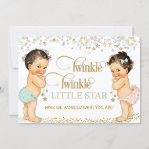 Invitación Twinkle Little Star Vintage Baby Sexo Neutral