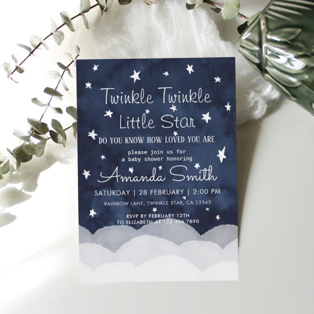Invitación Twinkle Little Star Whimsical Baby Shower (Subido por el creador)