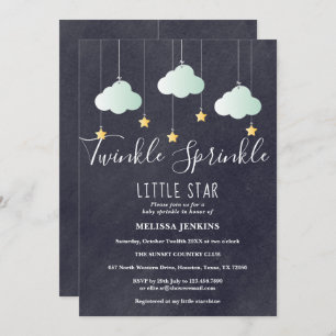 Invitación Twinkle Sprinkle Baby Shower Sprinkle Chalkboard