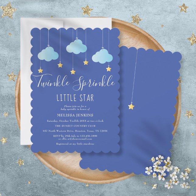 Invitación Twinkle Sprinkle Little Star Baby Sprinkle/Shower (Twinkle Sprinkle Little Star Baby Sprinkle/Shower Invitation)
