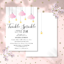 Invitación Twinkle Sprinkle Little Star Pink Chica Baby Showe