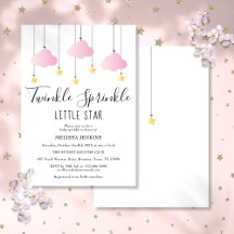 Twinkle Sprinkle Little Star Rosa Niña Baby Shower