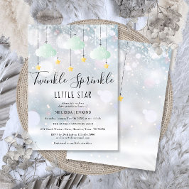 Invitación Twinkle Sprinkle Little Star Winter Baby Shower