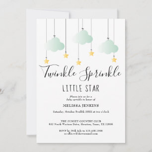 Invitación Twinkle Sprinkle Neutral Todo En Uno Baby Shower