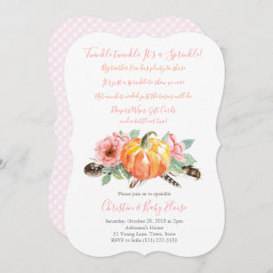Invitación Twinkle Sprinkle Poem Pumpkin Bebé Sprinkle Chica