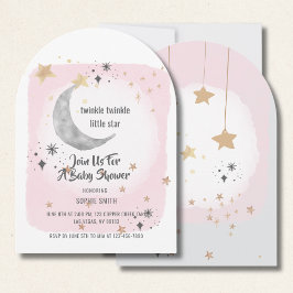 Invitación Twinkle Twinkle Arco acuático rosado de estrella p