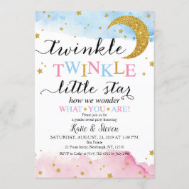 Invitación Twinkle Twinkle (Azul y Rosa) Revelación de Género