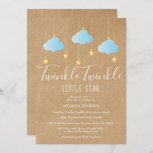 Invitación Twinkle Twinkle Baby Boy Shower / Sprinkle Rustic