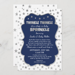 Invitación Twinkle Twinkle Caída del Bebé Sprinkle