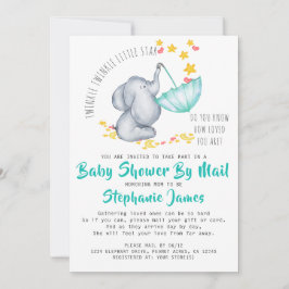 Invitación Twinkle Twinkle Elephant Baby Shower por correo