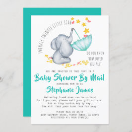 Invitación Twinkle Twinkle Elephant Baby Shower por correo