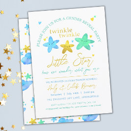 Invitación Twinkle Twinkle Estrella Pequeña Género Revelador 