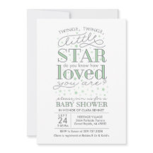 Twinkle Twinkle Estrella Tema Baby Shower Mint Gre