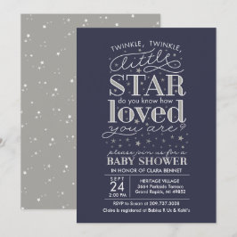 Invitación Twinkle Twinkle Estrella temática Marina Ducha pla