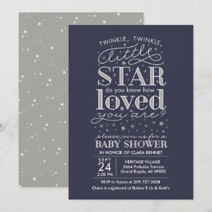 Invitación Twinkle Twinkle Estrella temática Marina Ducha pla