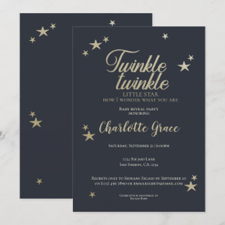 Invitación Twinkle Twinkle Fiesta de revelación de bebé estre