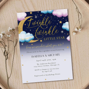 Invitación Twinkle Twinkle Fiesta de revelación de género de 