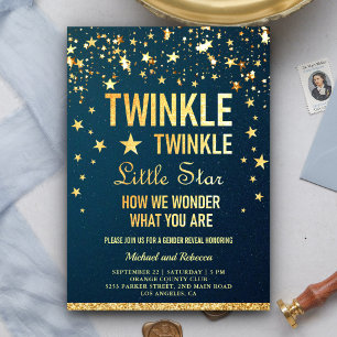 Invitación Twinkle Twinkle Fiesta de revelación de género de