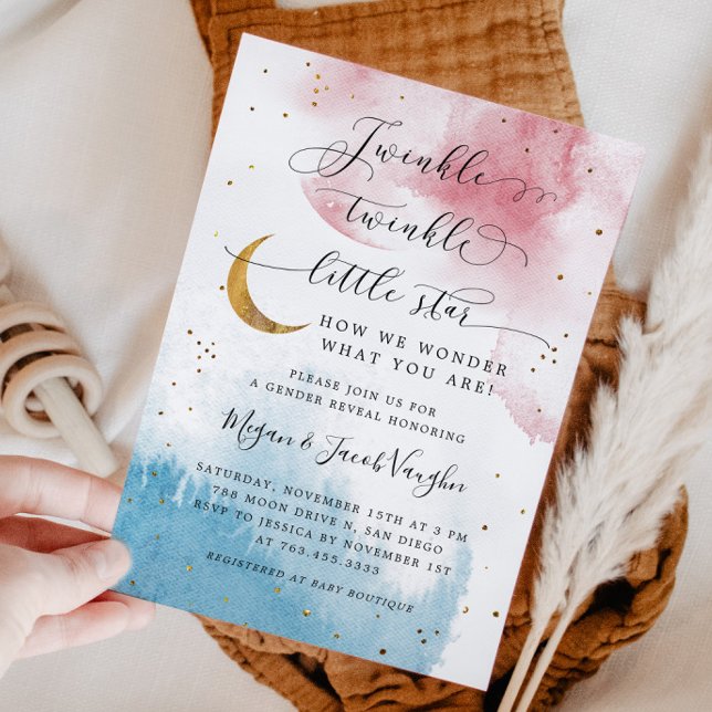 Invitación Twinkle Twinkle Fiesta de revelación de género de  (Subido por el creador)