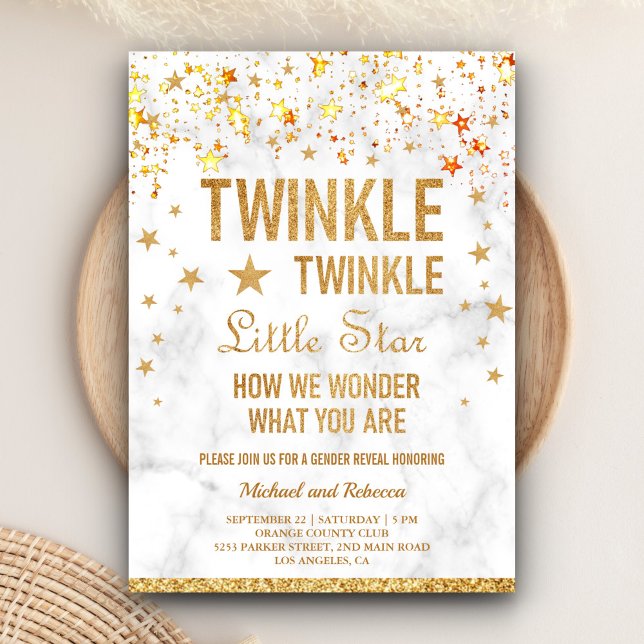 Invitación Twinkle Twinkle Fiesta de revelación de género de  (Subido por el creador)