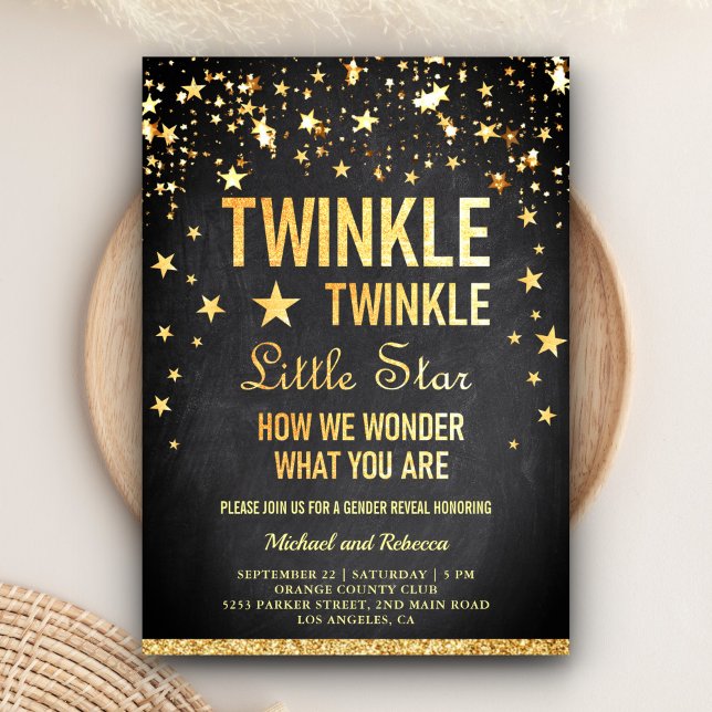 Invitación Twinkle Twinkle Fiesta de revelación de género de  (Subido por el creador)