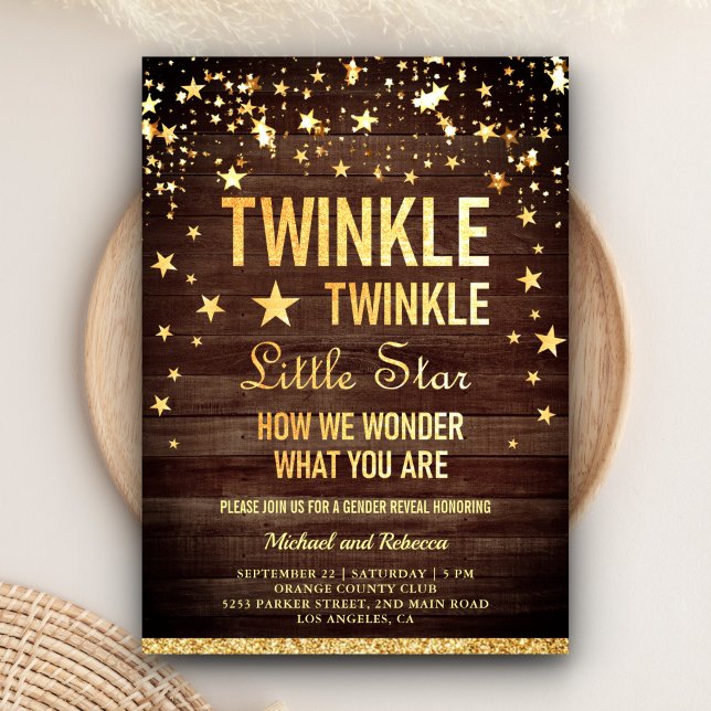 Invitación Twinkle Twinkle Fiesta de revelación de género de  (Subido por el creador)