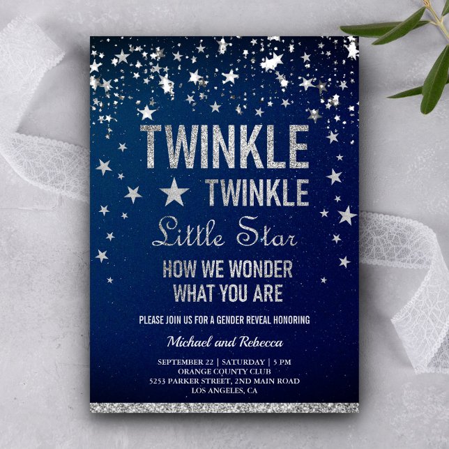 Invitación Twinkle Twinkle Fiesta de revelación de género de  (Subido por el creador)
